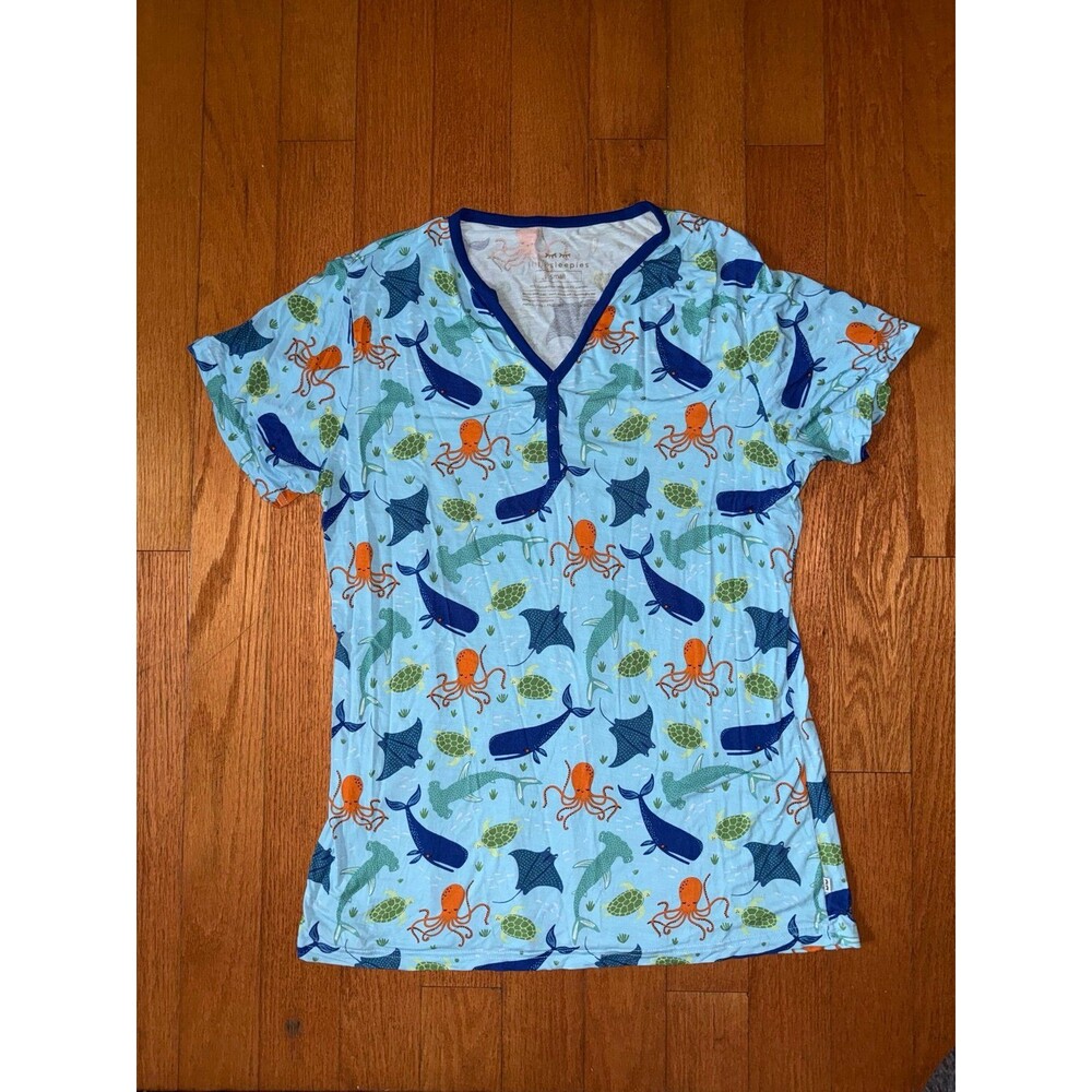 Little Sleepies Sea Life Ocean Women’s pajama Top - Size Small